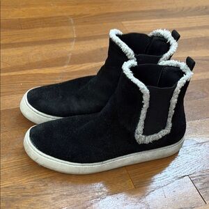 Lucky Brand Black Ankle Boots with White Trim